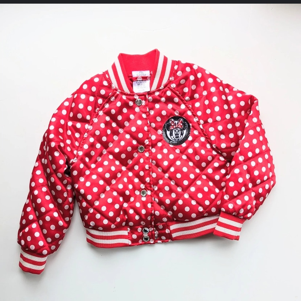 Disney Red and White Minnie Mouse Polka DotBomber jacket